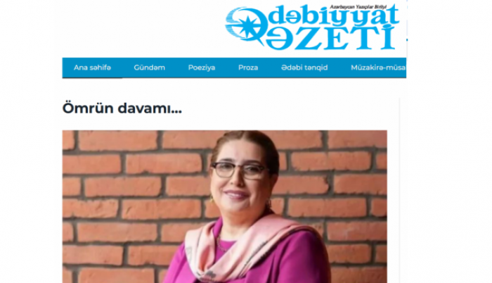 Ömrün davamı... Ədəbiyyatşünas Pərvanə Bəkir qızı İsayeva